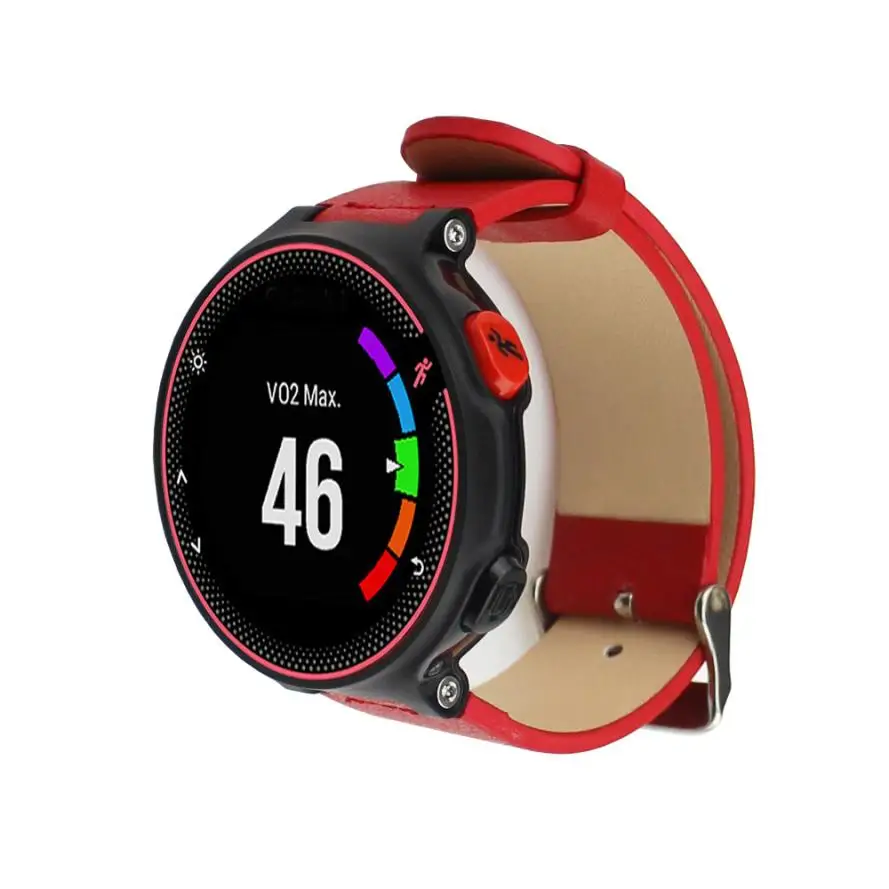 HL роскошные кожаные часы наручные ремешок для смарт-часов Garmin Forerunner 235/630/230 до 19 E21 - Цвет: Red