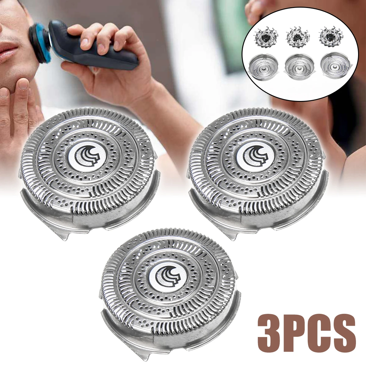 3Pcs Replacement Shaver Heads Blades for SpeedXL HQ9 Razor Safety Razor Blade Shaving Blade