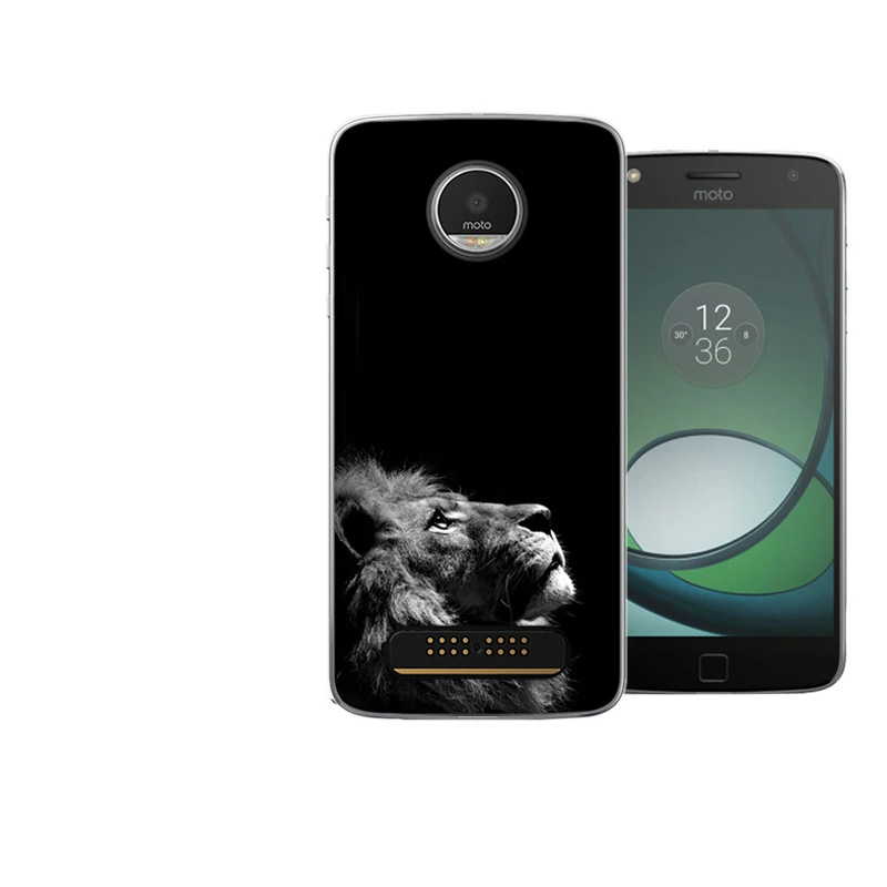 For Motorola Moto Z2 Play Case Cover Soft TPU Silicon Cover Cat Dog Animal Cartoon painted Phone Capa For Moto Z2 Play 5.5\