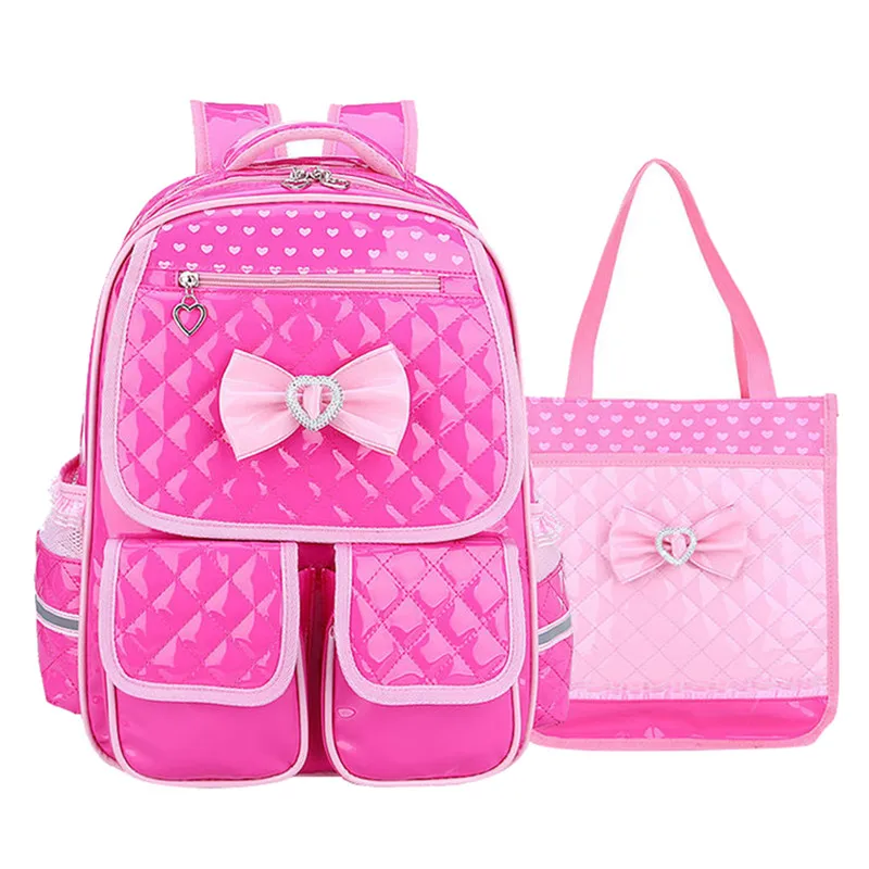 Школьные сумки для девочек подростков Водонепроницаемый путешествия рюкзак детский ортопедический рюкзак 2 шт./компл. рюкзак школьный рюкзак sac infantil - Цвет: rose red small