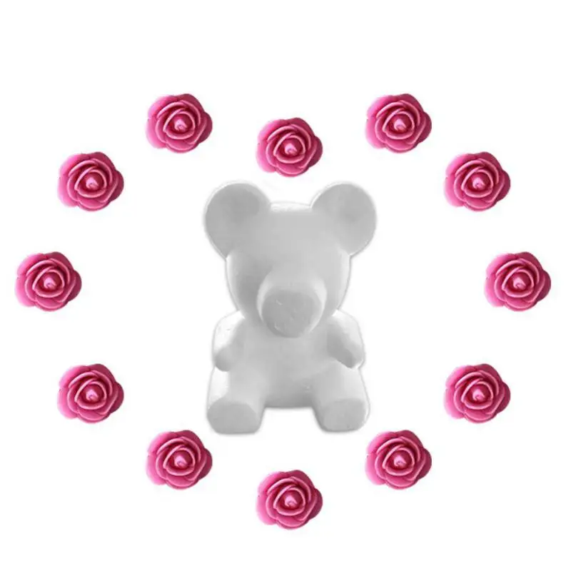 

20cm Red Teddy Bear Rose Flower Artificial Christmas Gifts for Women Valentine's Day Gift Plush Bear