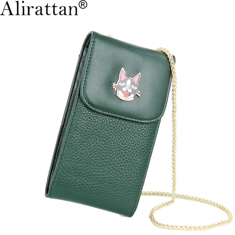 

Alirattan 2019 Summer Leather Mobile Phone Bag Large Capacity Mobile Phone Diagonal Chain Bag Women Shoulder Crossbody Bag H191