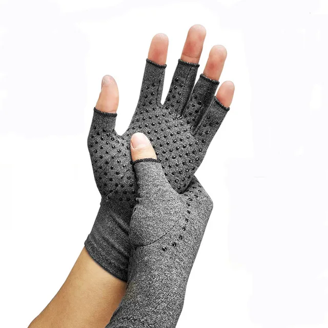 Half finger cycling gloves Arthritis pressure health gloves ash high