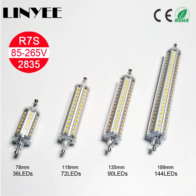 78 мм 118 R7S светодиодный ная лампа 5 Вт 10 SMD 2835 Точечный светильник почка 90 260 в