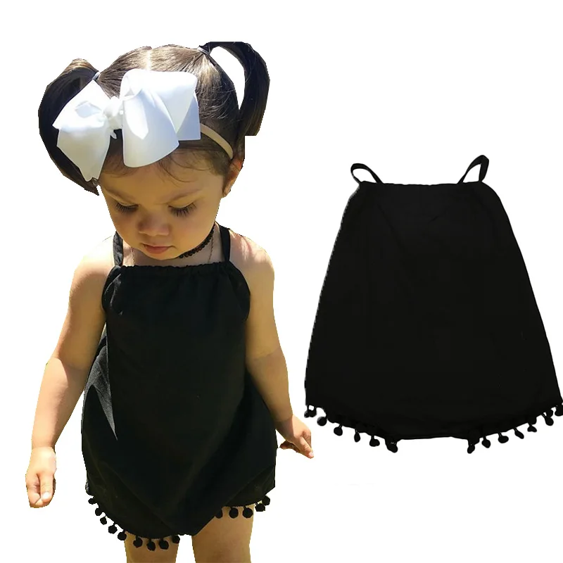 6M 36M Tassels Solid Newborn Baby Girls Romper Babies Girl Halter