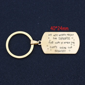 

Do Not Worry About The Darkness For That Is When The Star's Shine The Brightest Keychain Inspirational Gift Key Ring Jewelry