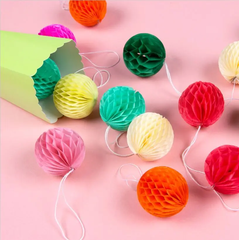 Set of 5 Paper Honeycomb Ball Hanging Decoration Party Holiday Event Occasion 8" 