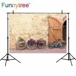Фон для фотосъемки Funnytree с изображением кирпичной стены, винтажный задний фон со складским колесом, тканевый фон, фотобудка для фотосессии