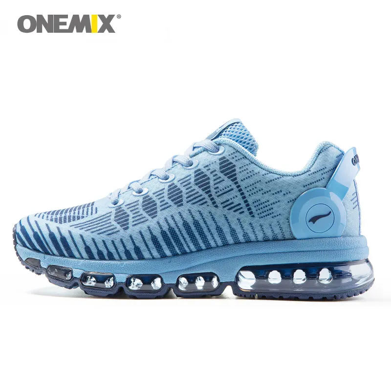 ONEMIX женская обувь для бега на воздушной подушке; цвет розовый; zapatos de mujer; женские дышащие кроссовки; нескользящая удобная сетчатая спортивная обувь - Цвет: Blue