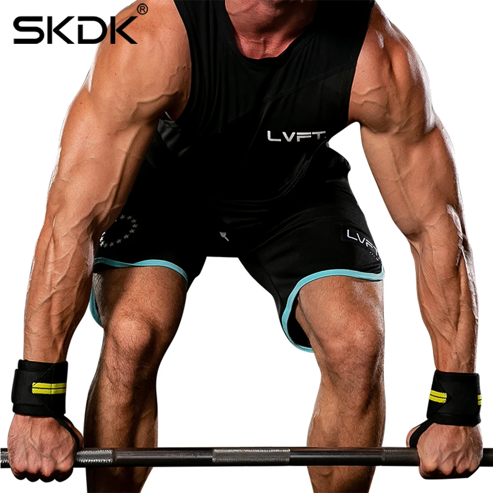 SKDK 1 pairs Nylon Wristband Elastic Wrist Wraps Bandages Weight Lifting Breathable Grip Barbell Support Straps Hand Protector