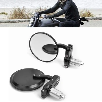 

7/8" Handlebar End Mirrors CNC Motorcycle Rearview Side Mirror for Cafe Racer Clubman Sportster Chopper