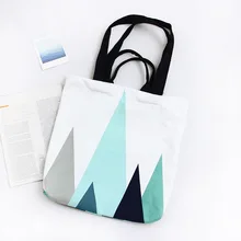Новинка, женская сумка для покупок из чистого хлопка с геометрическим принтом, многоразовая Экологичная дорожная сумка, сумка для покупок, сумка на плечо для девочек