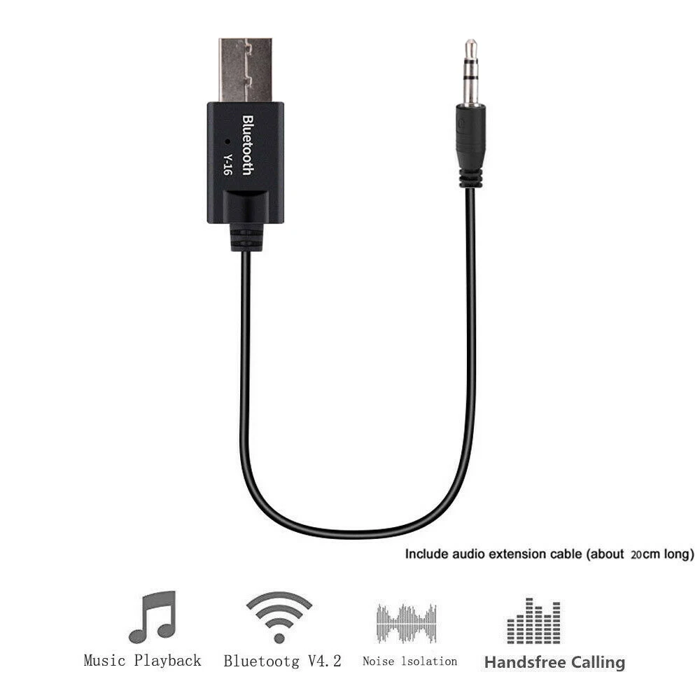 Новый Bluetooth аудио приемник USB адаптер 3 5 мм стерео для автомобиля вспомогательный
