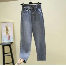 Новинка весны Лидер продаж Модные повседневное кисточкой Высокая талия пикантные широкие брюки свободные прямые дамы ретро девять Джинс