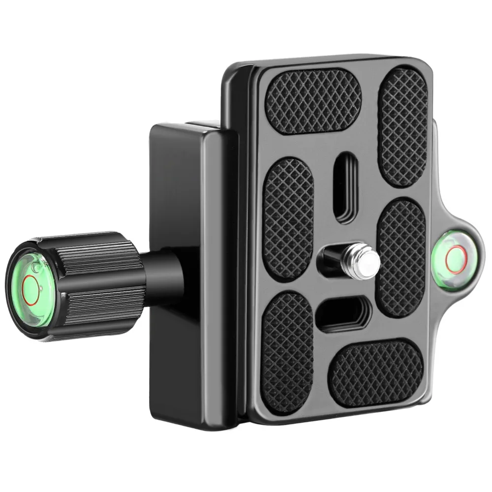 Neewer Black Aluminum Alloy 1/4 inch Quick Shoe Plate Adapter Clamp