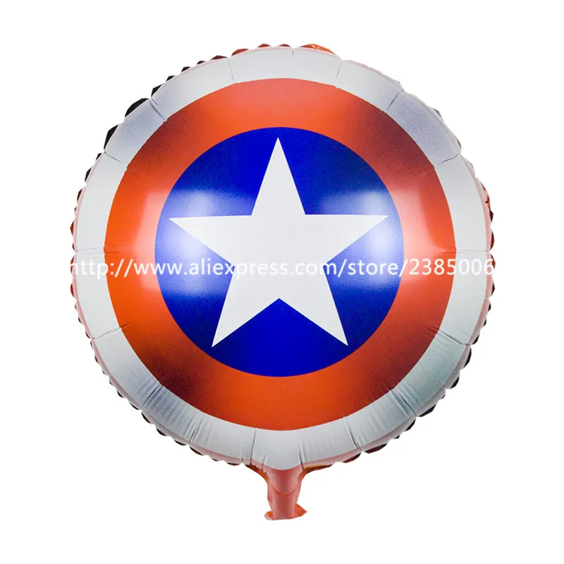 

10pcs/lot 18inch Captain America shield Balloon hero theme Avengers Alliance Foil Balloons Birthday Wedding Party Decorations
