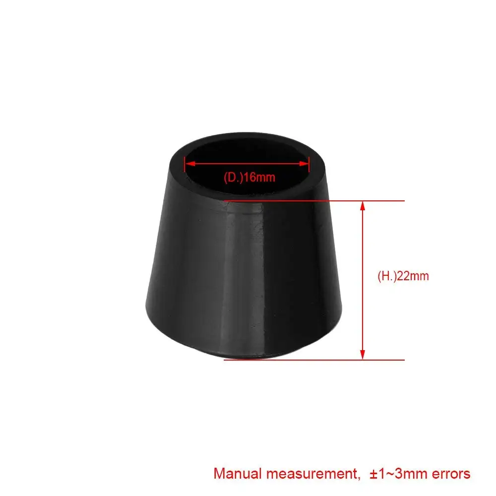 12PCS 10-35mm Inner Diameter Black Round Furniture Chair Table Legs Feet Rubber Covers Floor Protectors Caps