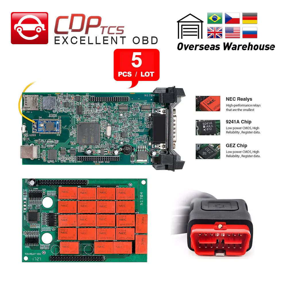5 шт./лот CDP TCS pro Новый чехол плюс bluetooth 2015. R3 keygen OBDII сканера грузовых автомобилей OBD2