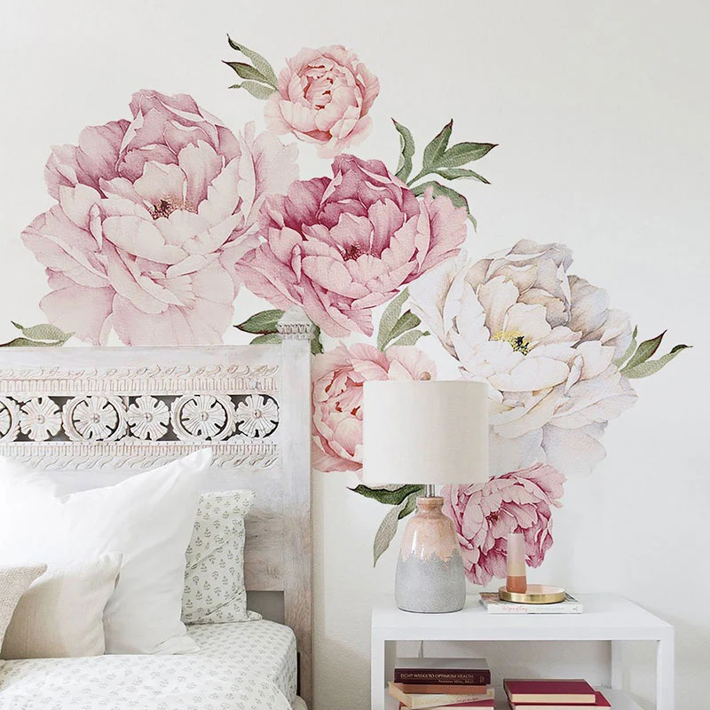 Aliexpress.com : Buy Peony Flowers Wall Sticker for ...