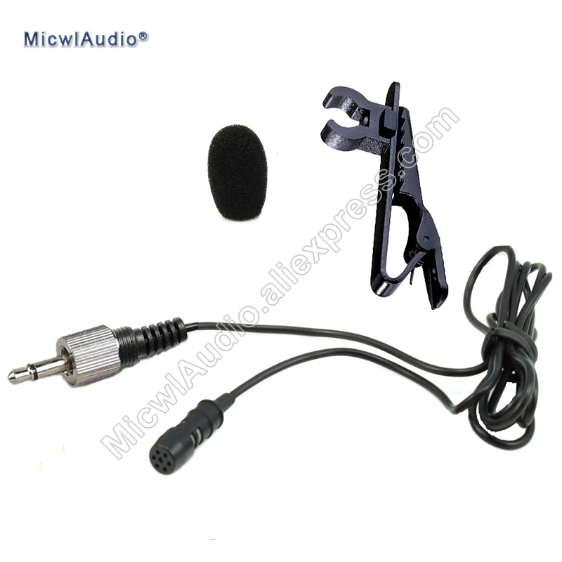 المكثف 3.5 ملليمتر lavalier التلبيب مونو وستيريو برغي قفل ل سنهيسر نظام أسود micwlaudio LA-007