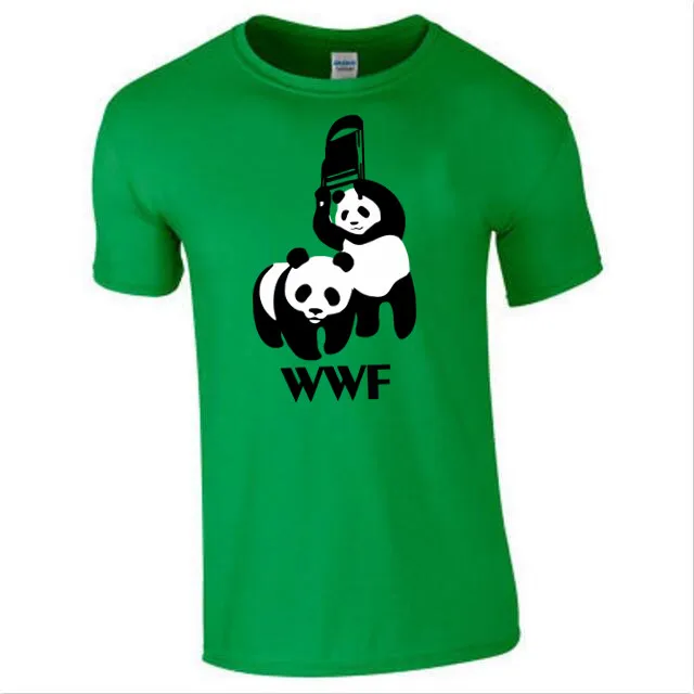 شحن مجاني WEWANLD WWF المصارعة الباندا الكوميديا قصيرة الأكمام بارد Camiseta T قميص الرجال T قميص الصيف أزياء تي شيرتات عجيبة ملحوظة