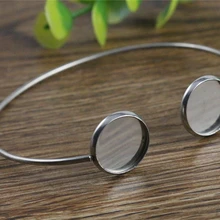 2 шт./лот, 12 мм, круглый стеклянный кабошон, 316 нержавеющая сталь, супер гибкий браслет, базовый браслет, Пустой Лоток, рамка, установка