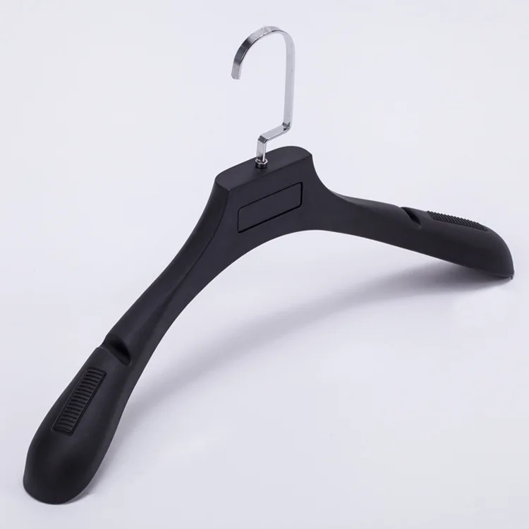 Mainetti 6012, 12 Black Plastic, Pant Skirt Slack Bottom Hangers