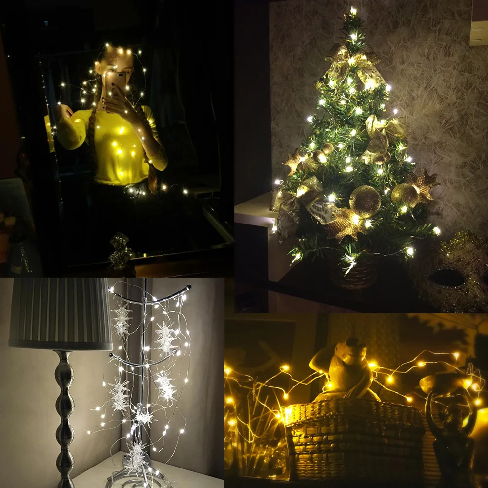 Flexible Copper Silver Wire LED String lights Waterproof Holiday lighting For Fairy Christmas Tree Wedding Party Decoration Flexible Copper Silver Wire LED String lights Waterproof Holiday lighting For Fairy Christmas Tree Wedding Party Decoration