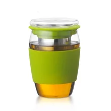 PINDEFANG 1 шт., 450 мл, термостойкая стеклянная чайная чашка со стеклянной крышкой и крышкой, ежедневная посуда для напитков, кружка для сока, личная чайная чашка для воды