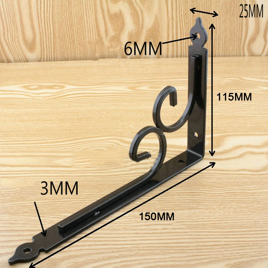Baoblaze European-style Wall Shelf Bracket Metal HeavyDuty Supporter Floral Display Stand