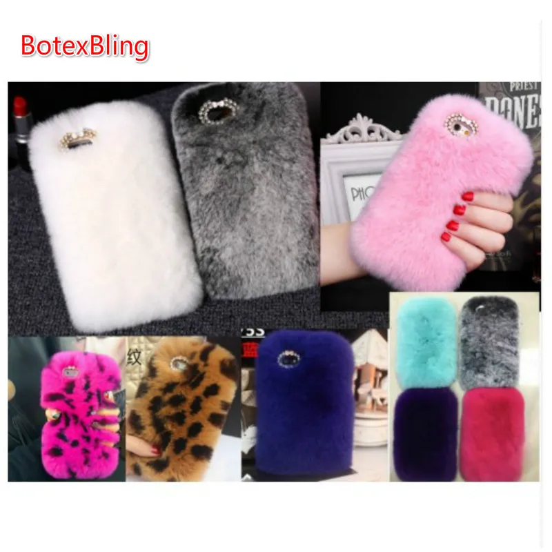 

BotexBling Rabbit hair Case for sony xperia X XA XA1 ultra XP Z5 Premium Z5 Compat mini C5 C6 Z2 Fur Rhinestone Plush Furry m5