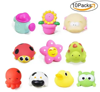 

Cute 10 PCS Soft Rubber Animals Kids Squeeze Sound Spraying Beach Bathtub WaterToys Indoor/Outdoor