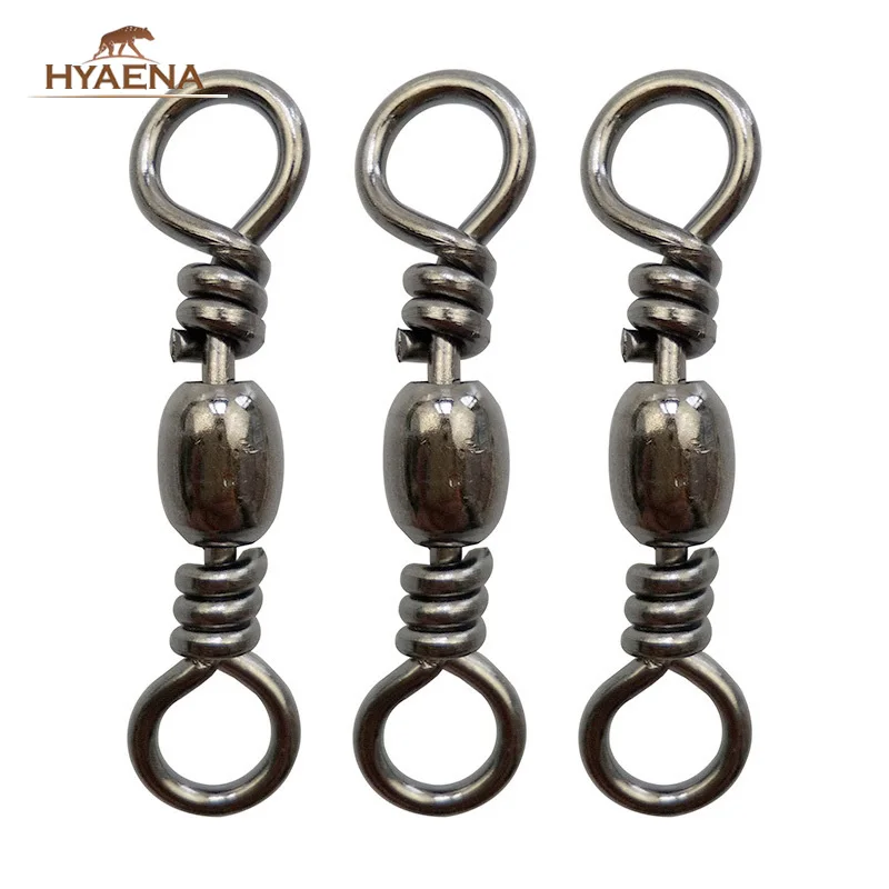 Hyaena 50pcs/Lot Big Size Barrel Swivel With Ring Fishing Line Hook