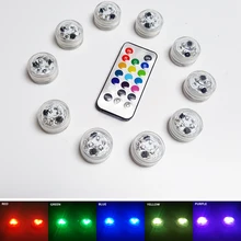 3 Led RGB погружной светильник с дистанционным управлением, на батарейках, подводный Ночной светильник, ваза, чаша, для улицы, для сада, вечерние, украшения