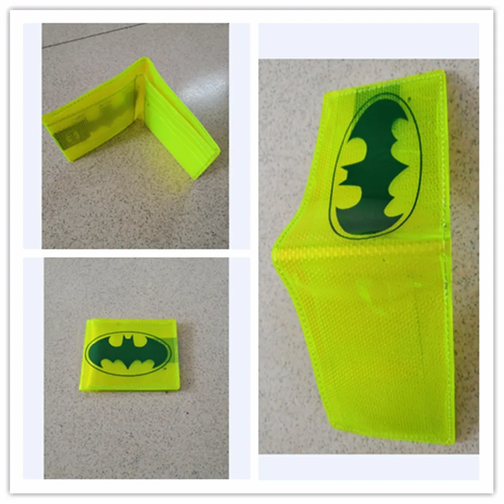 

MARVEL Super hero batman Logo wallet New Waterproof and transparent Short Wallet boys girls Double fold Credit Card Purse