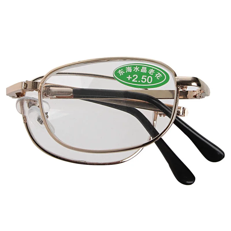 Складные очки для чтения в металлической оправе для женщин и мужчин, чехол+ 1,00 до+ 4,00