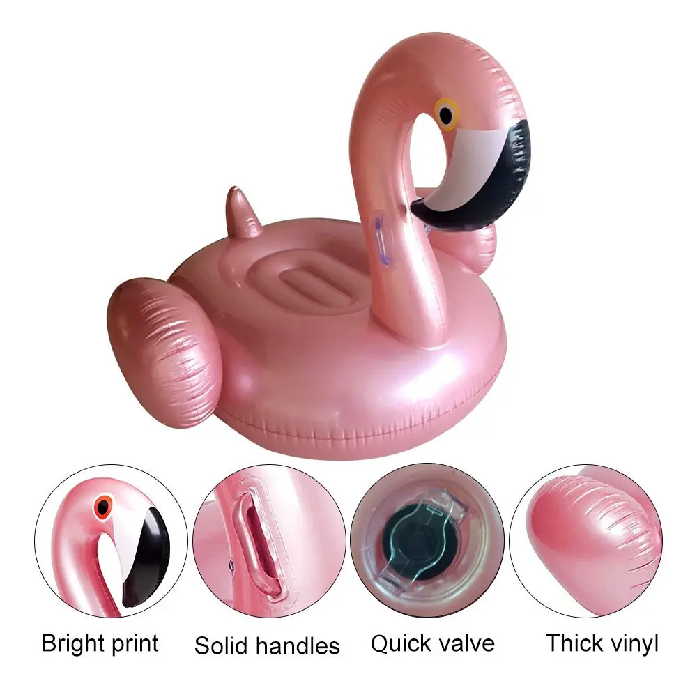 150CM-60-Inch-Giant-Rose-Gold-Pool-Float-Swim-Ring-Flamingo-Raft-For-Adult-Giant-Pool