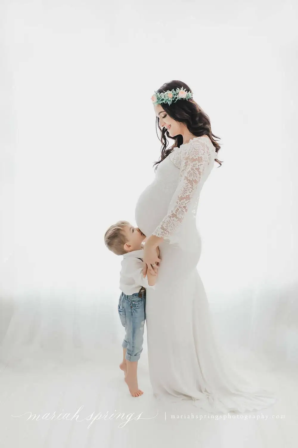 Fancy Lace Coat Maternity Dresses Photography Props Sexy Maternity Clothes Maxi Gown For Photo Shoots Women Pregnancy Dress M-XL (12)