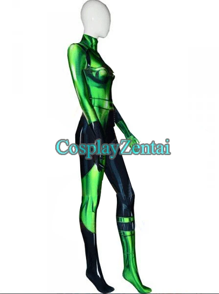 Shego косплей костюм спандекс 3D печать Zentai боди для Хэллоуина|Костюмы аниме| |