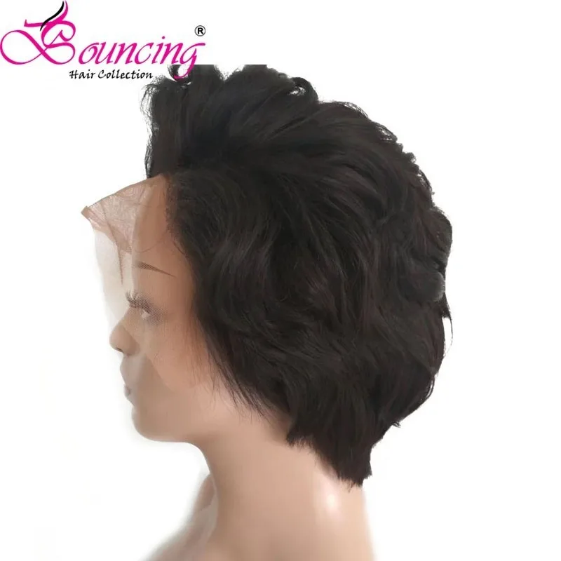 Подпрыгивающие волосы короткие Pixie Cut парики бразильские человеческие волосы remy парик для черных женщин 2 шт./партия