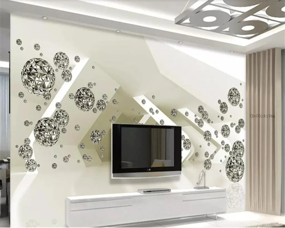 beibehang wall papers home decor Personality space golden ball 3d bedroom mural TV background wall papier peint 3d wallpaper