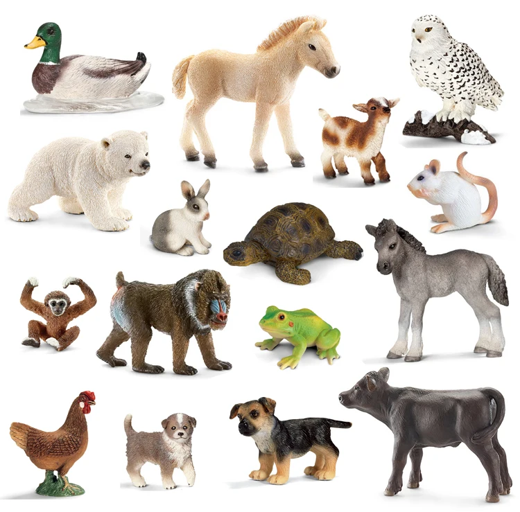 Anime 3 11cm PVC Sile farm simulation wild animal model