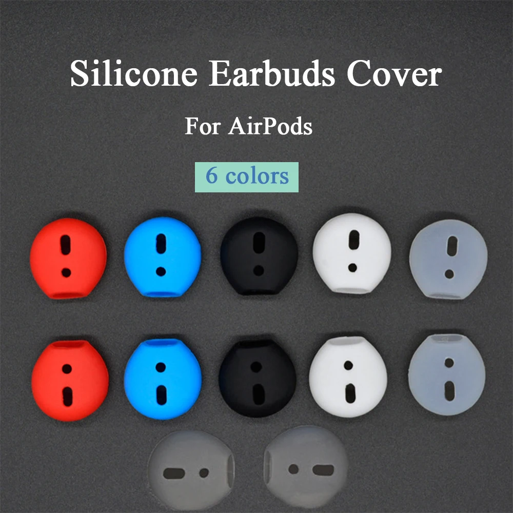 A Pair Shockproof Soft Silicone Earbuds Case For Apple AirPods Earphone Replacement Earplug Protector Ear Pads Case For Headset