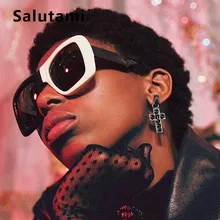 Черные, белые, квадратные брендовые солнцезащитные очки для мужчин,, роскошный бренд, двойная цветная оправа, женские солнцезащитные очки, зеленые, красные оттенки, винтажные очки