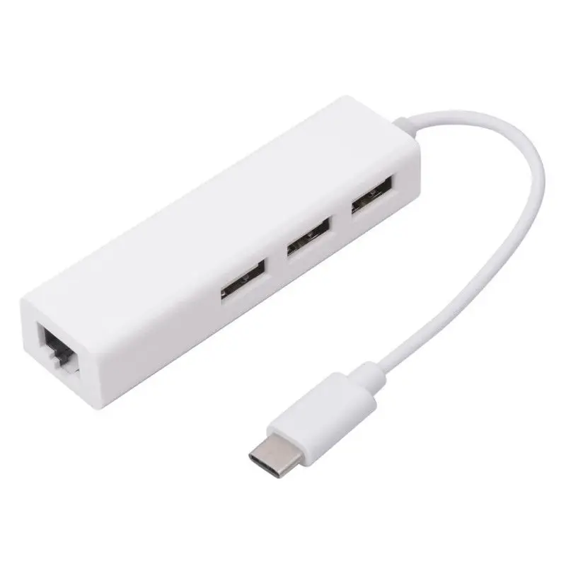 Nworld Тип C USB 3,1 Ethernet-адаптер с HUB Порты RJ45 сетевой карты сетевой адаптер для Macbook USB-C Тип