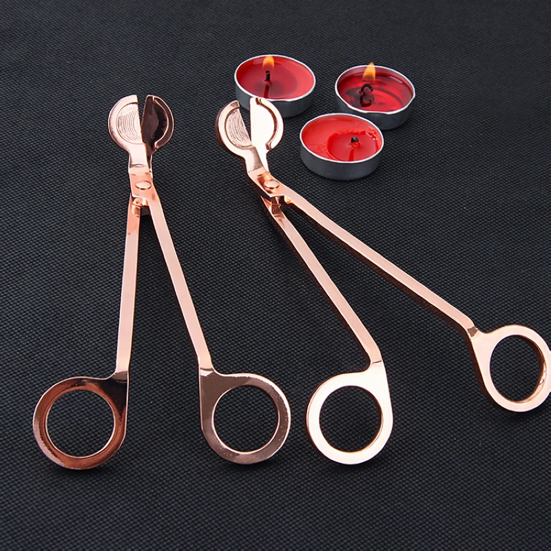 18*6cm High Quality Snuffers Candle Wick Trimmer Rose Gold Scissors Cutter Decorative Tools | Дом и сад