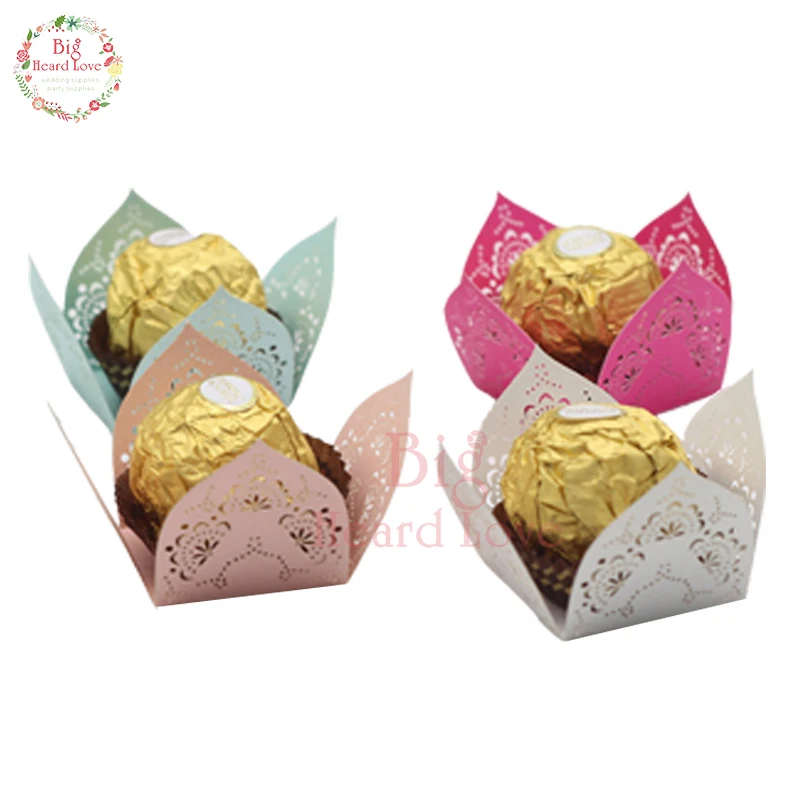 

50pcs Laser Cut Candy Bar Wedding Party Chocolate Wrapper Birthday Party Box Wedding Favor Candy Box Party Decoration Marriage