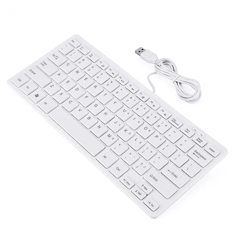

Mini 78 Keys Keyboard Ultra Thin USB Wired Keyboard for Desktop Computer Laptop Silent Office Business Small Keyboards