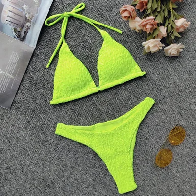 Biquini Bandeau Sexy Pleated Bikinis Women Swimsuit Swimwear Female Brazilian Push Up Bikini 2018 Set Beach Wear Bathing Suit