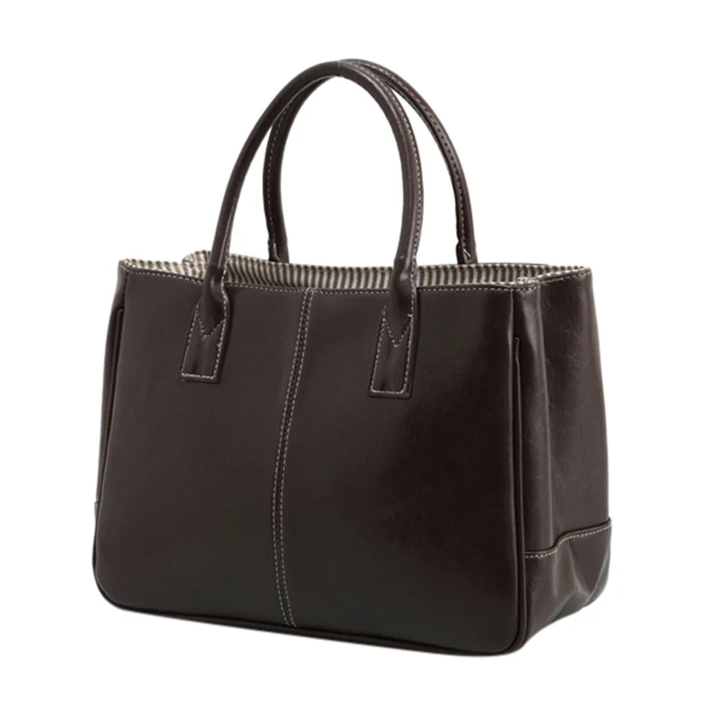 Сумка Женская Большая вместительная простая универсальная модная мягкая кожаная сумка через плечо - Цвет: coffee